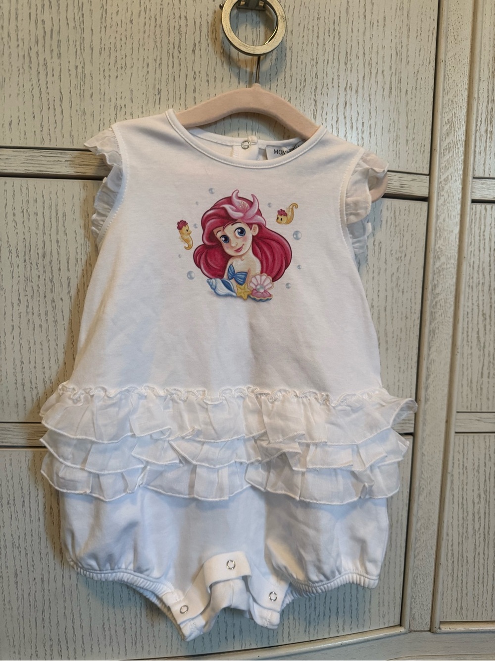 MonnaLisa White romper with Ariel